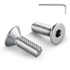 5/16-18 Bolt, 5/16-18 x 1 Inch Flat Socket Head Screws 15Pcs, 304 Stainless Steel 18-8 Countersunk Bolts, Full Thread, with Hex Spanner