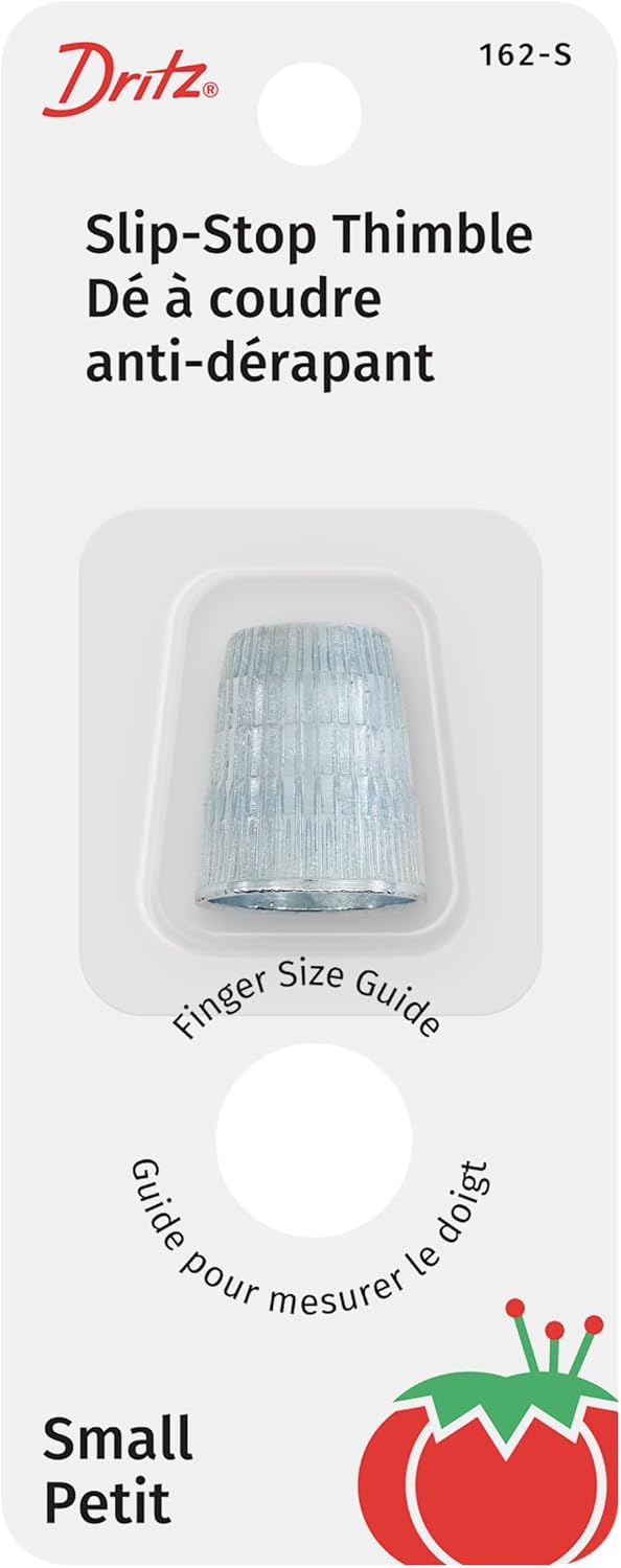 162-S Slip Stop Thimble, Size Small , Silver
