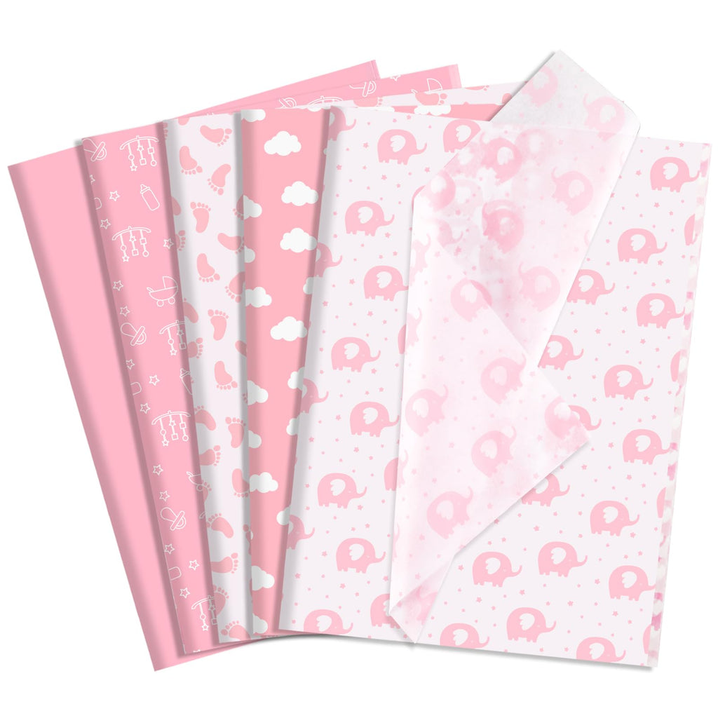 120 Sheets Pink Tissue Paper Bulk 20 x 14 Inch
