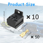 Middrivr Relay Base Holder, 10Pcs, Black, Gold