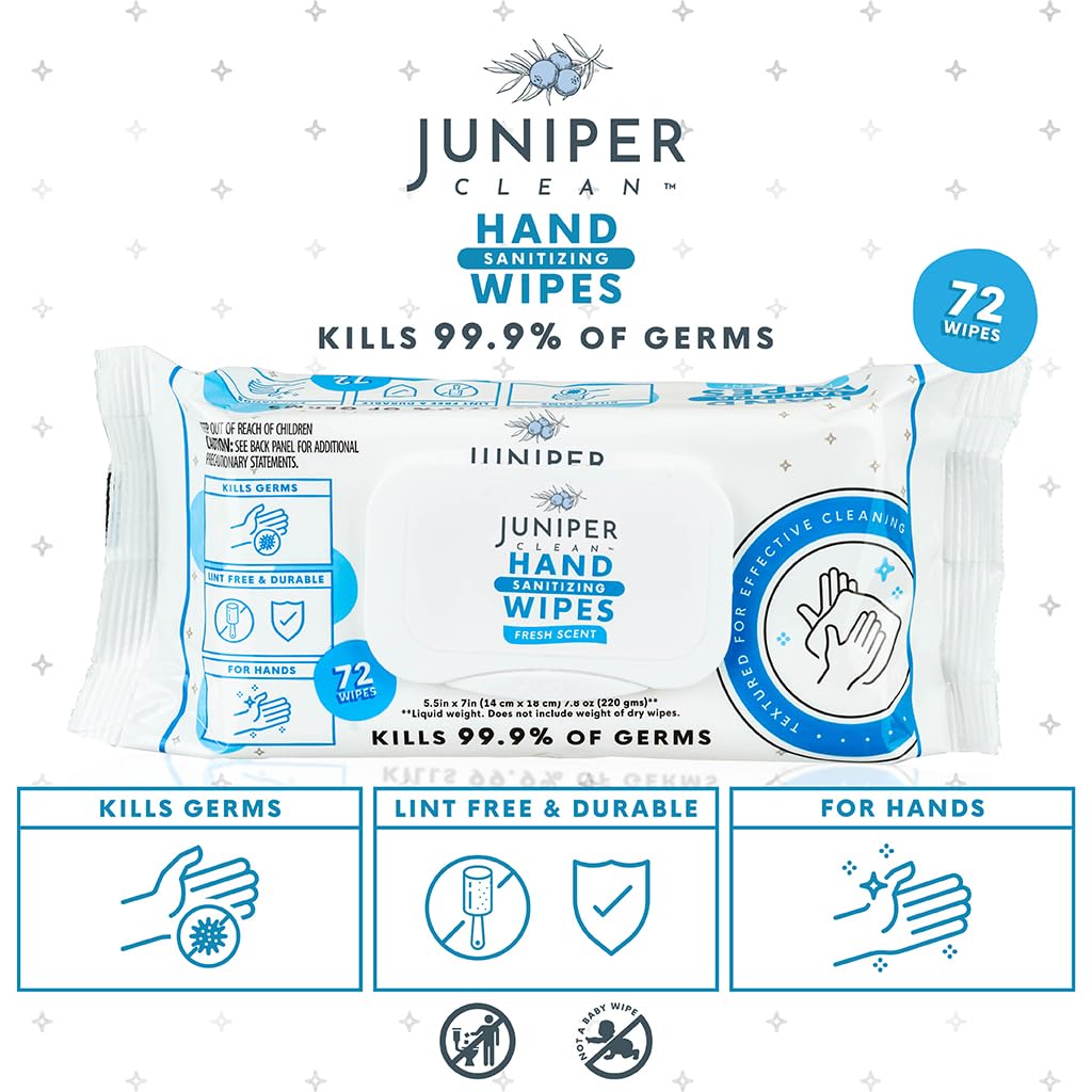 3 Pack Hand Sanitizing Wipes, 216 Count Disposable Hand Sanitizer Wipes, Fresh Scent, Lint Free & Durable