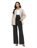 Women's Maternity Work Pants Wide Leg Black Medium