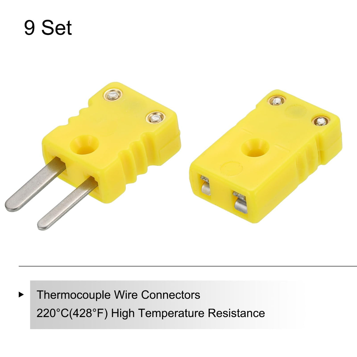 MECCANIXITY Mini K Type Thermocouple Wire Connectors Plug Adapter 9Set