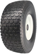 13x5.00-6 Flat Free Lawn Mower Tire with 3/4 & 5/8 Bearings, 3" Center Hub Flat Free Tire and Wheel for