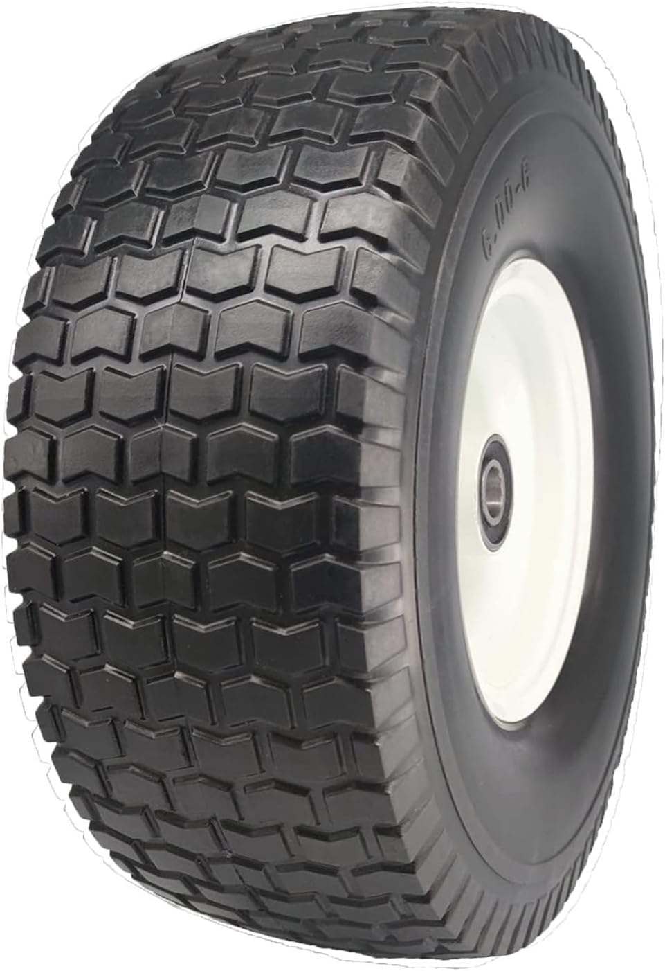 13x5.00-6 Flat Free Lawn Mower Tire with 3/4 & 5/8 Bearings, 3" Center Hub Flat Free Tire and Wheel for