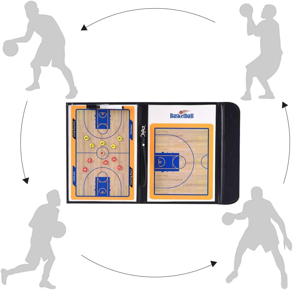 Basketball Coaching Board Coaches Clipboard Tactical Magnetic Board Kit,Portable Strategy Coaches Board with Dry