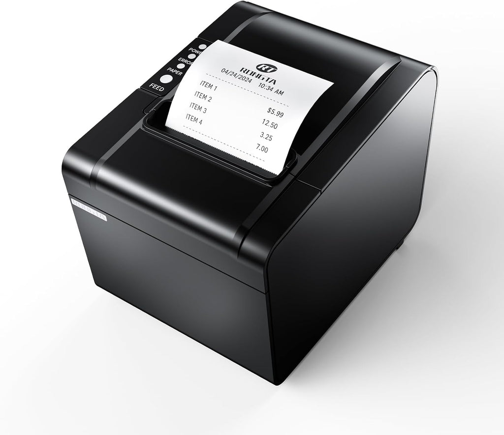POS Printer, 80mm USB Thermal Receipt Printer, Restaurant Kitchen Printer with Auto Cutter Support Cash Drawer,USB