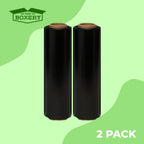18" x 1500' Stretch Wrap – 75 Gauge Black Blown Film – 2 Rolls (3000ft Total) – Opaque Heavy-Duty Pallet Wrap for