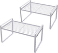 2 Pack Kitchen Cabinet Shelf Counter Organizer Rack Pantry Storage Bathroom Bedroom Office Table Desk Space Saving