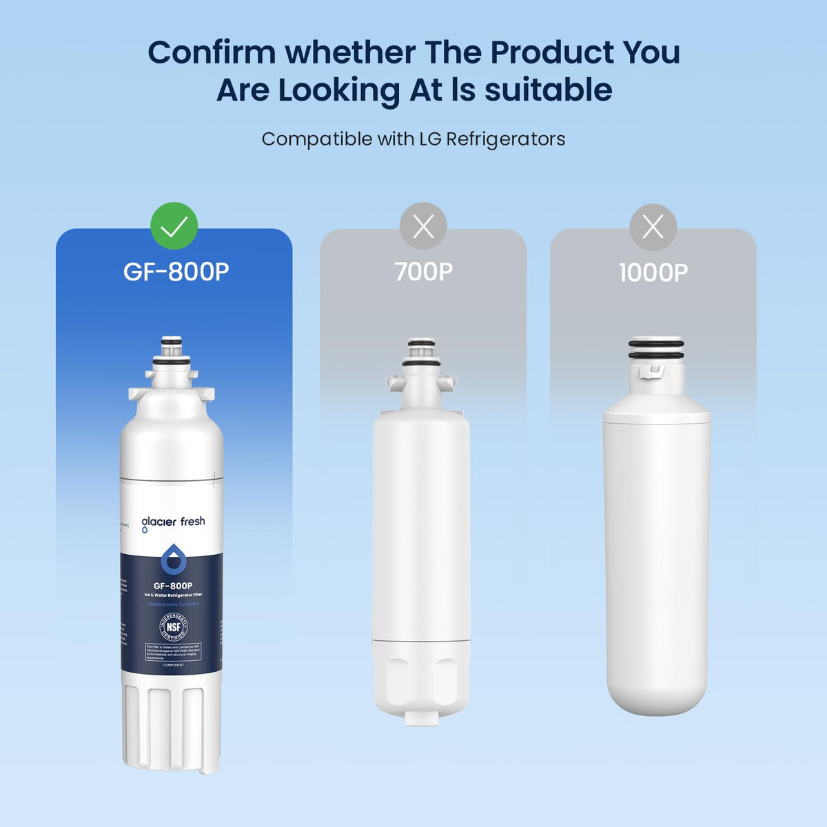 Replacement for LT800P LG Refrigerator Water Filter 4 Pack