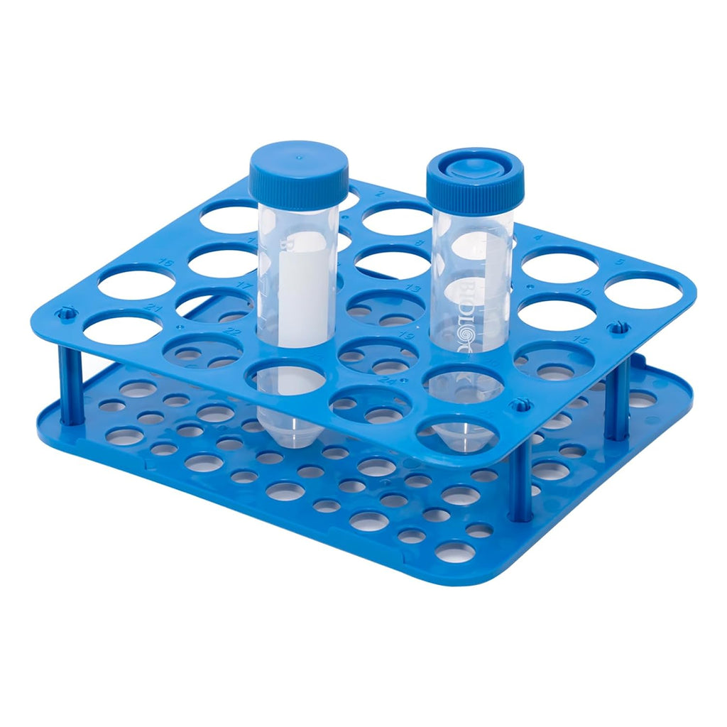 25-Well Centrifuge Tube Rack, Detachable Stand, φ1.02 inch, 1 PCS | Lab-grade Polypropylene, Individual Packaged, Blue