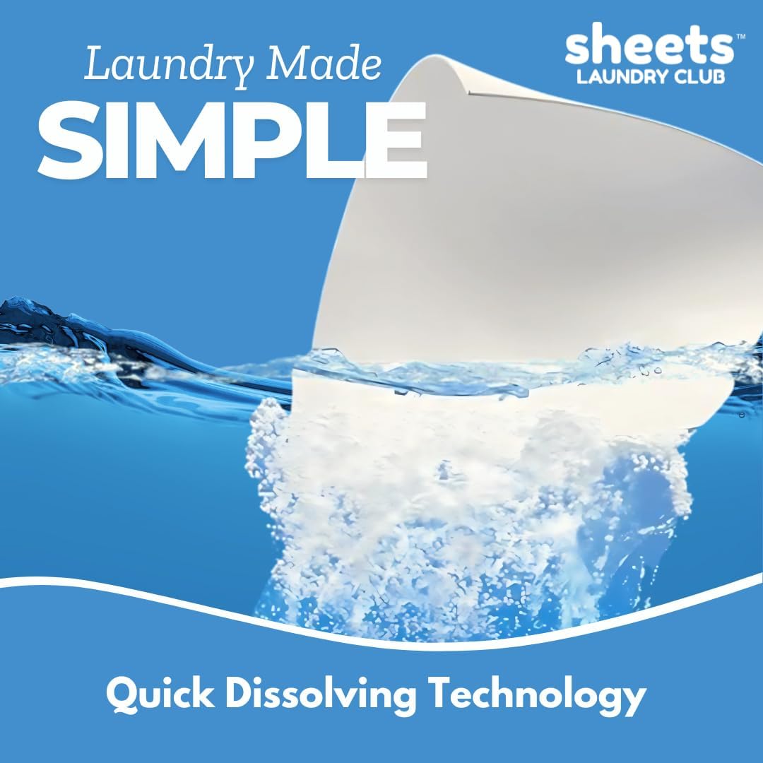 Detergent Sheets, Fragrance Free, up to 100 Loads