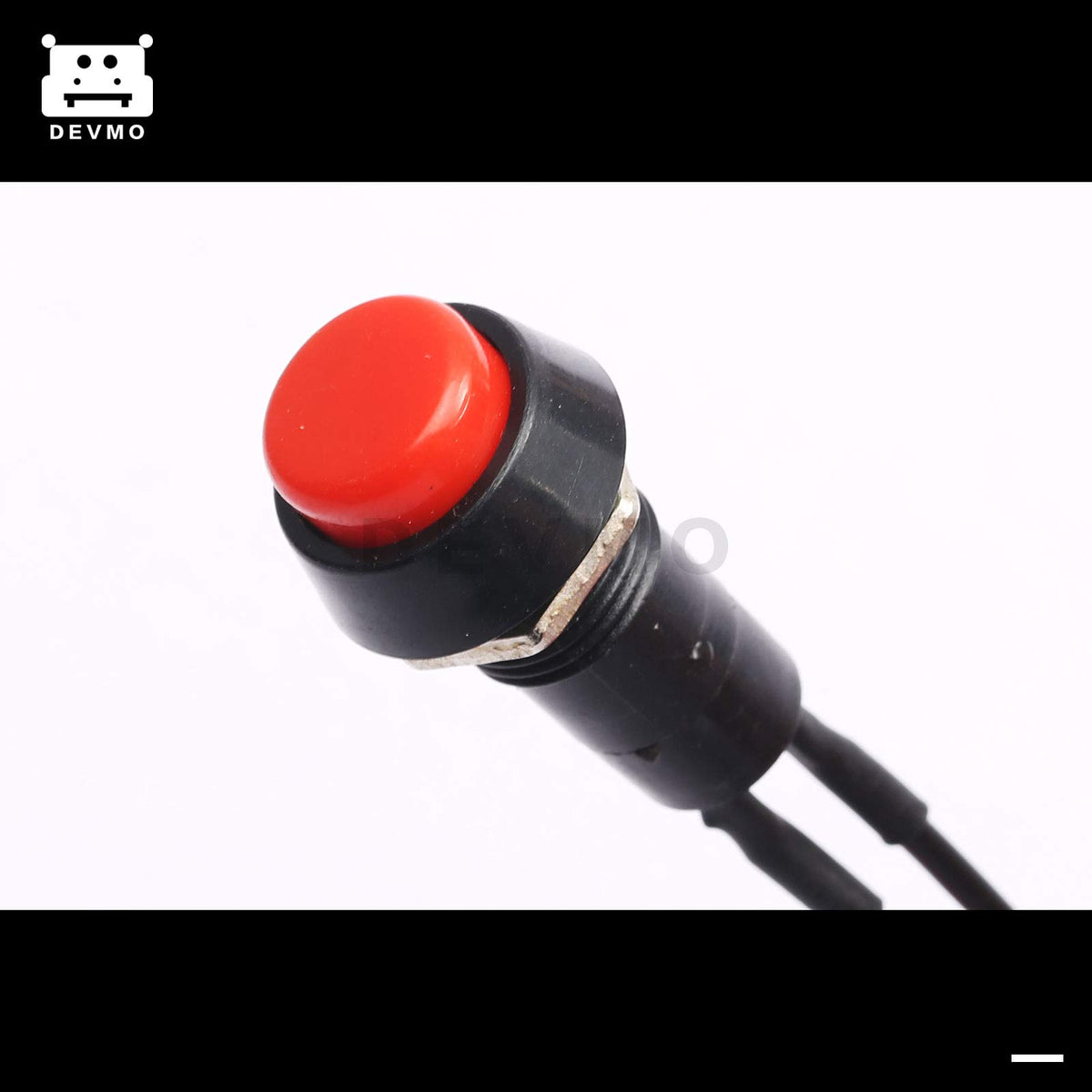 DEVMO 3PCS 12mm 12V 5Amp Mount Push Button Lockless Permanent ON/Off Wired Cabled Switch