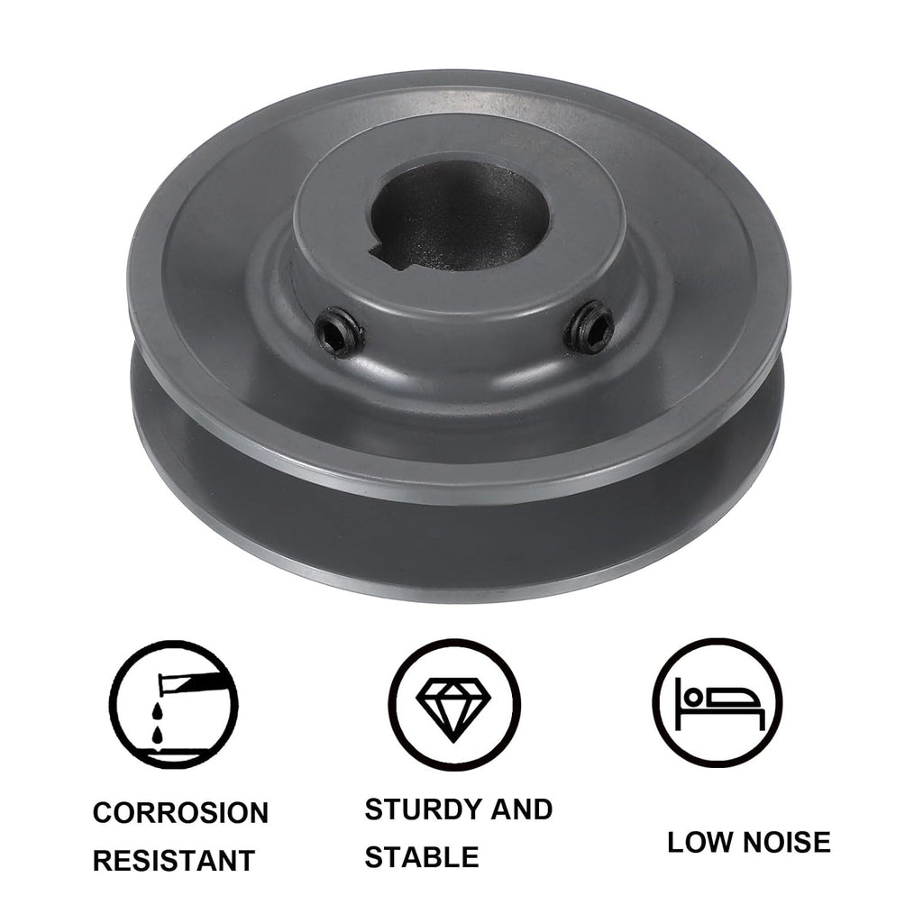 uxcell BK36-1 V-Belt Sheave 1" Bore, 3.75" OD, Single Groove Web Sheave