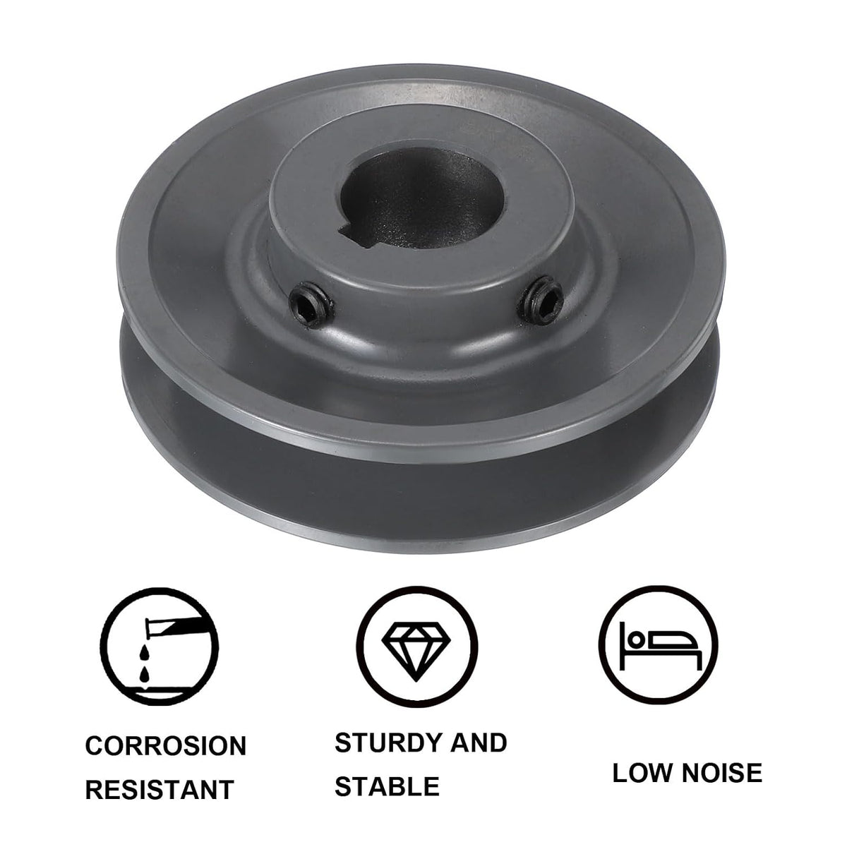 uxcell BK36-1 V-Belt Sheave 1" Bore, 3.75" OD, Single Groove Web Sheave