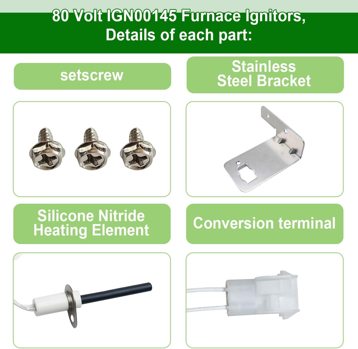 IGN00145 80 Volt Furnace Ignitors Replacement Furnace Igniters