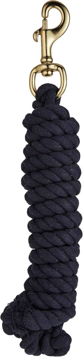 5/8" x 10 Cotton Lead Ropes for Horses Line with Brass Snap, Buckle, Soft, Comfortable Horse Lead Ropes for Training