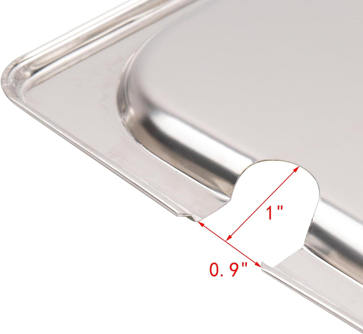 2PCS Stainless Steel 1/3 Size Steam Table Pan Covers