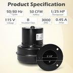 Draft Inducer Blower Motor Compatible with Dayton 1TDN7, 1TDN7A, 4C440, 1C180, Fasco 50747-D401, 7121-3466 Wood Furnace &Stove Centrifugal Blower Fan Replacement