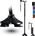 Walking Cane for Men Women Stability, Free Standing Foldable Cane, Ergonomic Handle Pivoting Quad Base, Heavy Duty