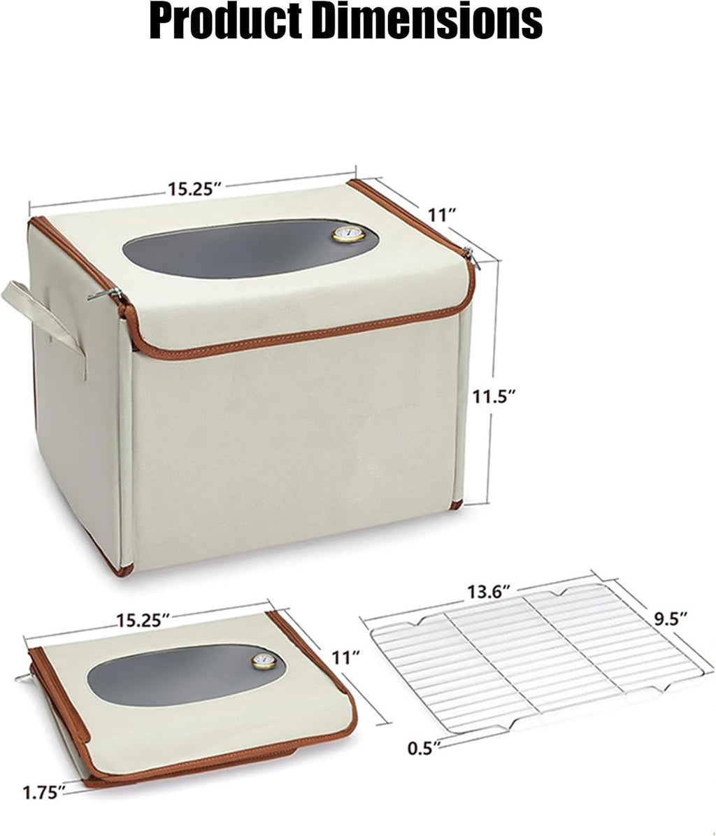 Collapsible Bread Proofing Box with Thermometer, Foldable Dough Proofer