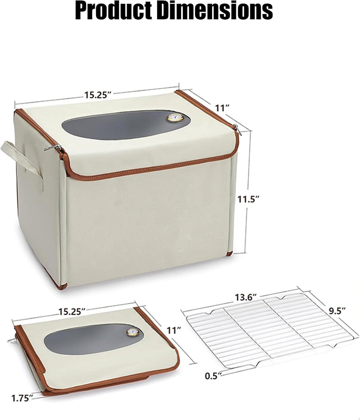 Collapsible Bread Proofing Box with Thermometer, Foldable Dough Proofer