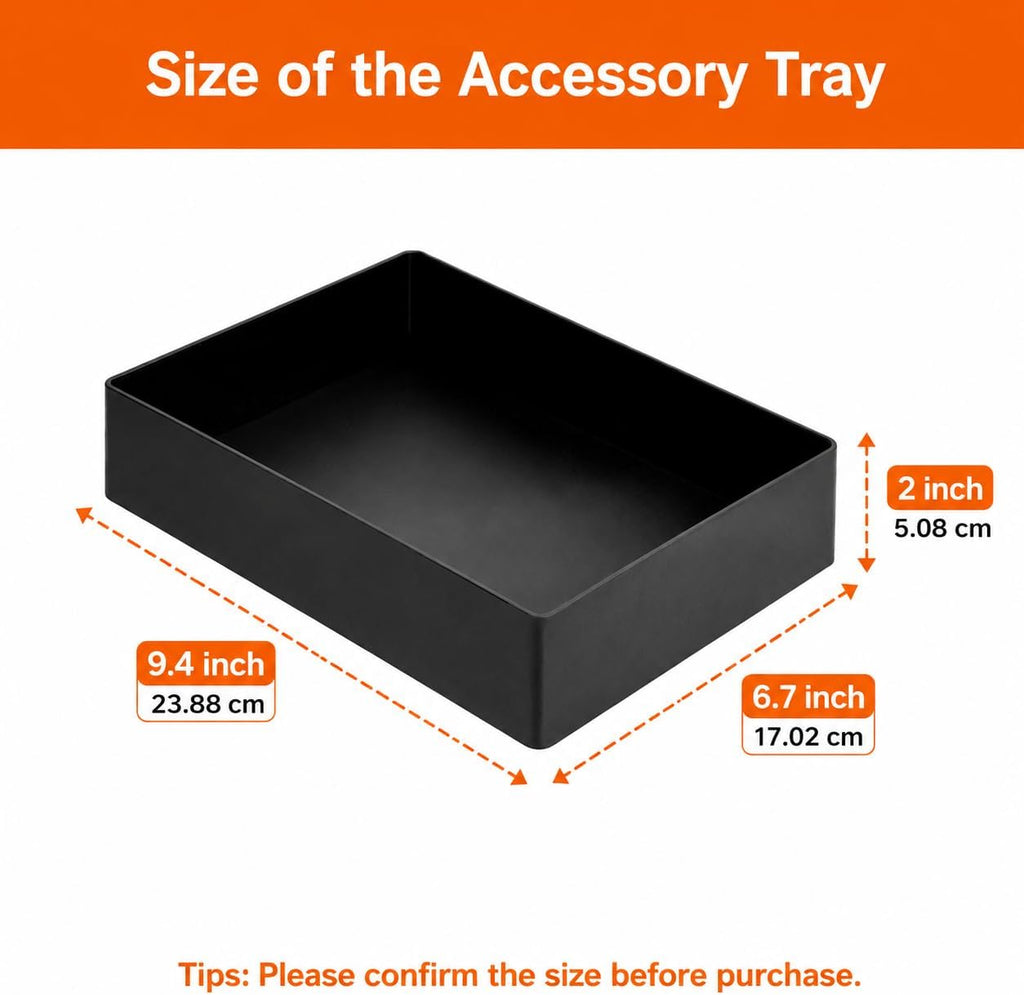 Rectangular Plastic Desk Organizer with Storage Trays, Accessory Tray for Office Supplies and Pen Holder, 9.4 x 6.7 x