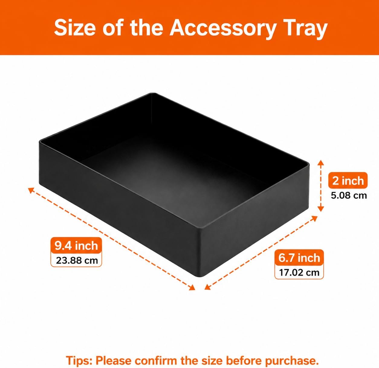Rectangular Plastic Desk Organizer with Storage Trays, Accessory Tray for Office Supplies and Pen Holder, 9.4 x 6.7 x