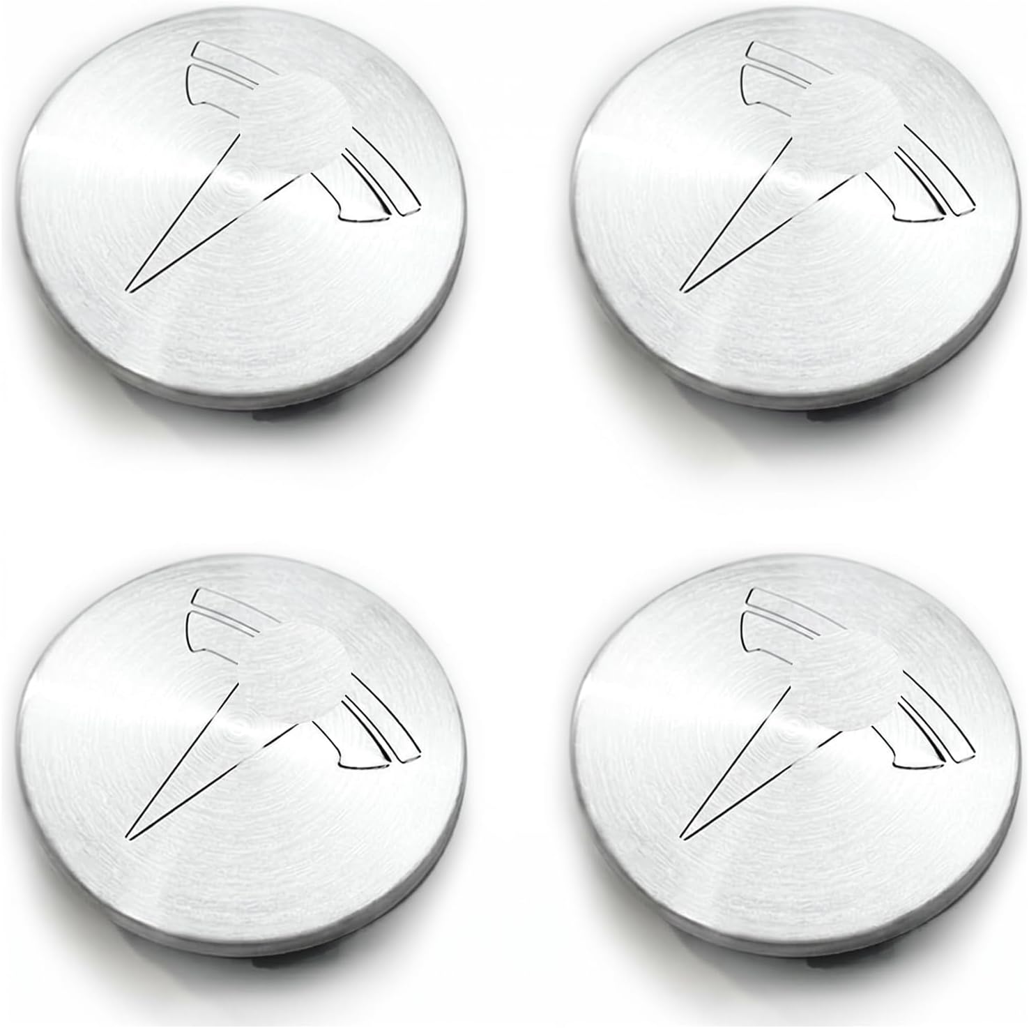 Silver Wheel Center Hub Caps with Tesla Emble Brand Center Caps for 2019-2024 Model Y with 20 Silver Lug Nut Covers