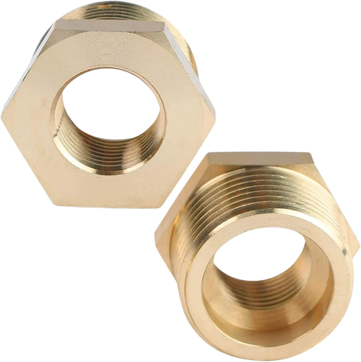 2PCS 1" x 1/2" Brass Reducer Hex Bushing by CX WONDERLAND