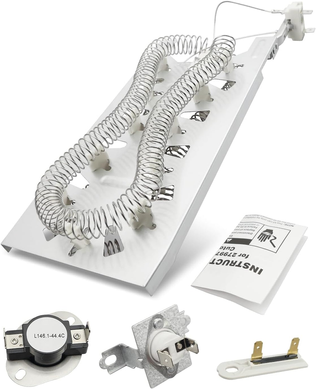 Dryer Heating Element Kit Fit for Maytag MED3500FW1 MED5500FC1 MED5500FC2 MED5500FW1 MED5500FW2 MED5630HC0 MED5630HC1 Fit for Whirlpool WED5100HC0 WED5100HC1 WED5100HC2 WED5100HC3