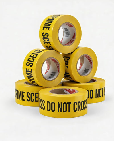 6 Packs - 3 inch x 1000 feet Yellow Barricade Tape - Crime Scene Do Not Cross - 2MIL durable material , High