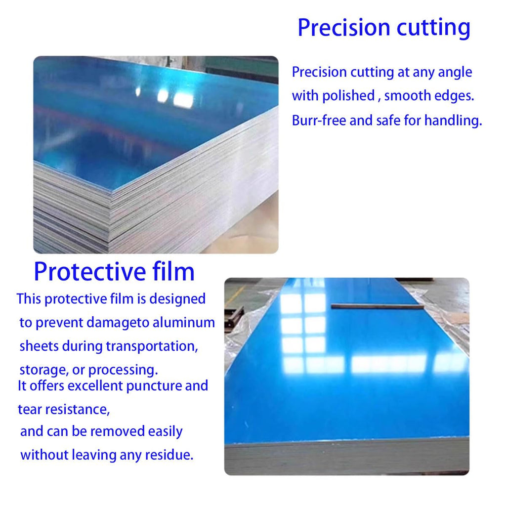 4-Pack 6061 Aluminum Sheet Metal 6x12 Inch, 3mm Thickness (0.12"), Heat Treatable Flat Plate with Double Protective