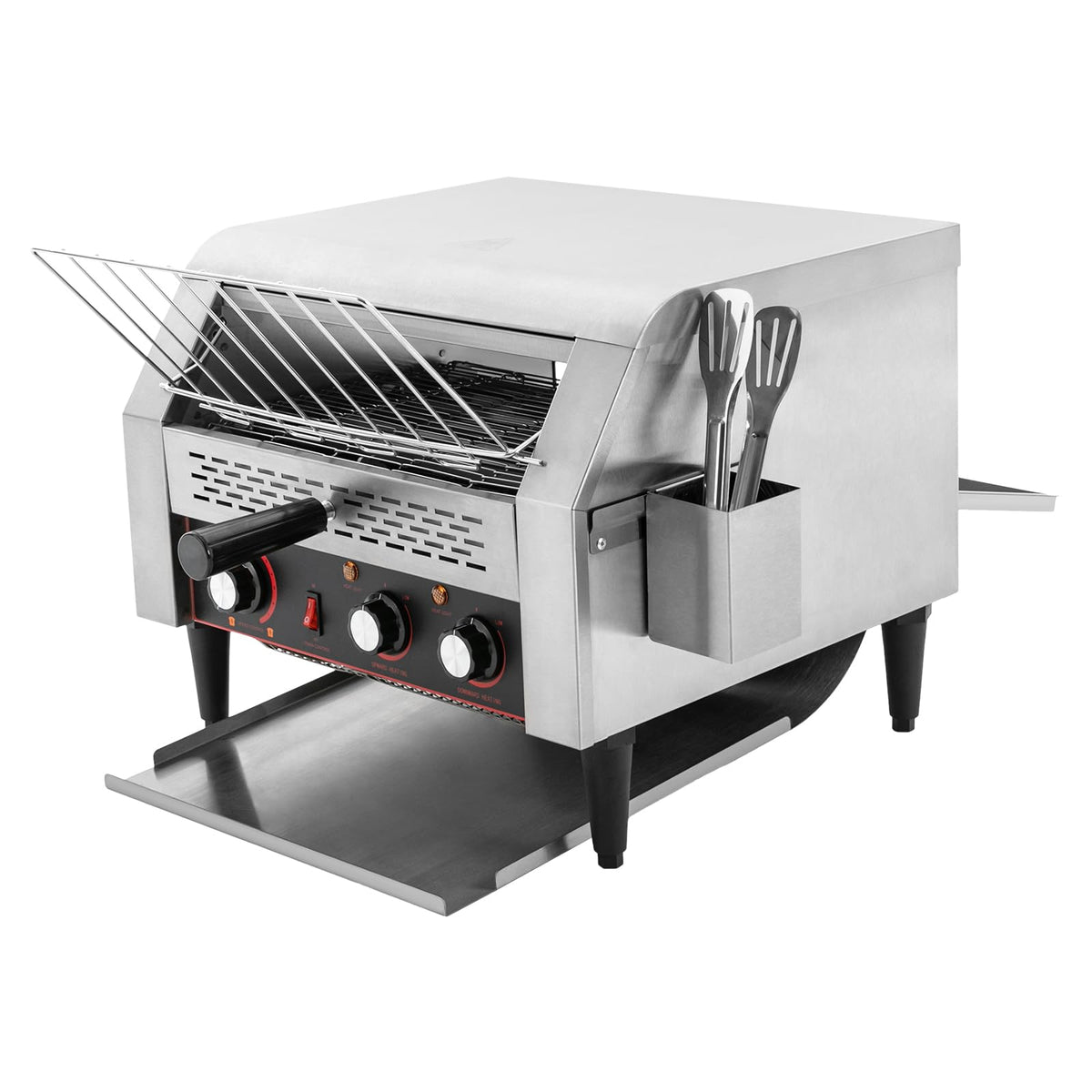 2400W Commercial Conveyor Toaster, Electric Industrial Belt Toasters Oven, 450 Slices/Hour Heavy Duty, Electric Restaurant Toaster Maker for Bun Bagel Bread Waffle Restaurant Buffet (450 Slices/H)