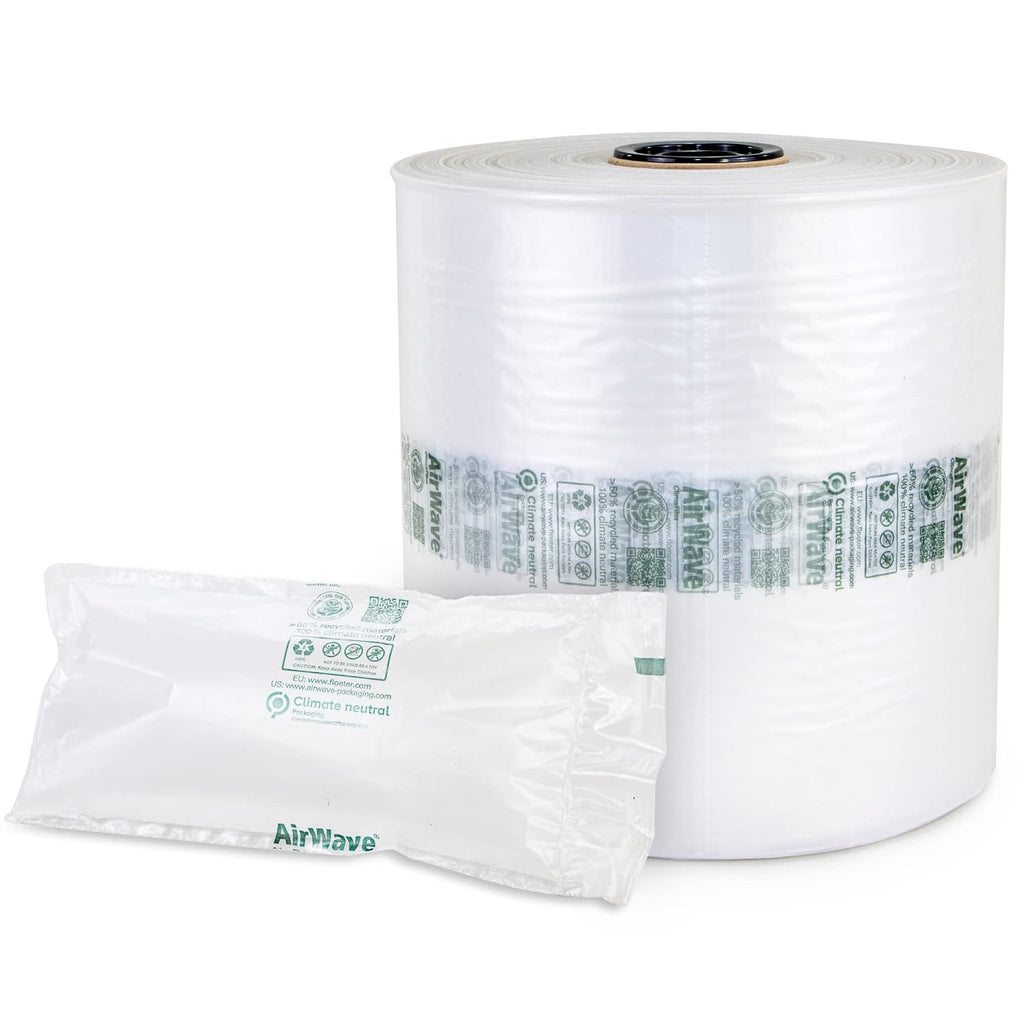 EcoWave-7.1 Air Pillows for Packaging, 8" Wide and 1725' Long CO2-Neutral Film (1 Roll) - Earth-Friendly Packing Air