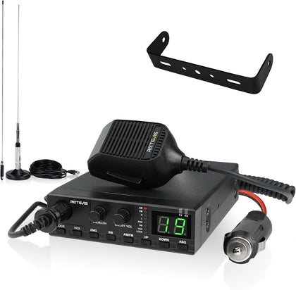 MB2 40-Channel AM/FM CB Radio Kit, CB Radio for Truck with Antenna | Easy to Use, Cigarette Lighter Fixed-Mount, VOX