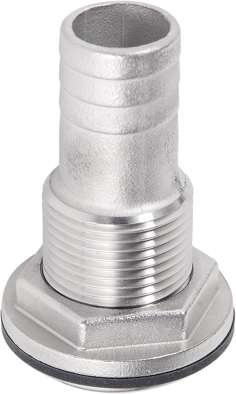 316 Stainless Steel Boat Thru-Hull Fitting Drain for 3/4" I.D. hose