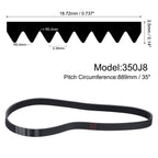 uxcell 350J8 PJ V-Ribbed Belt 8 Ribs 35" L x 0.74" W x 0.14" H, (EPDM)