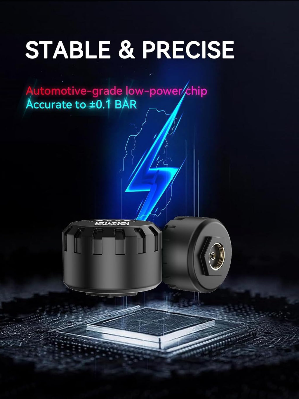 Motorcycle Tire Pressure Monitoring System, Bluetooth TPMS for Motorcycles – Real-Time Tire Pressure & Temperature