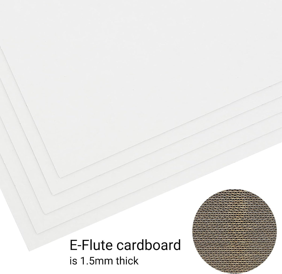 200 Pack 5x7 inch White Corrugated Cardboard Sheets