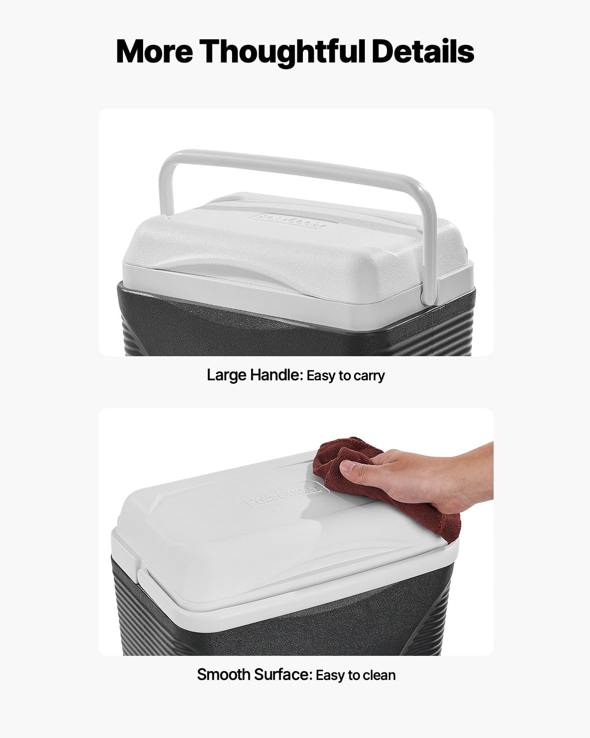 Portable Cooler, Lightweight Rigid Material Insulated Portable Cooler, Suitable for Family Picnics and Long Trips