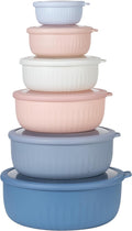Prep Bowls with Lids- Wide and Deep Nesting Plastic Small Mixing Bowl Set with Lids, 12 Piece Set - Wide Bowls