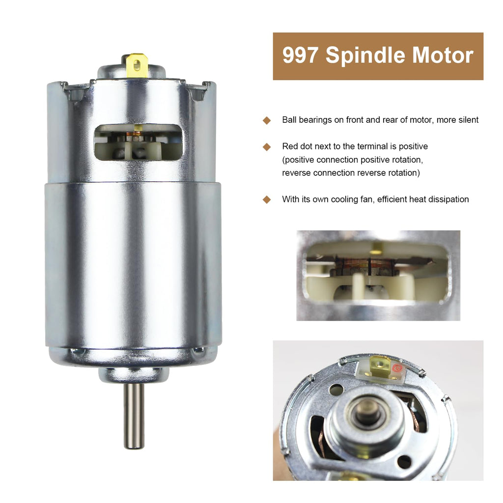 RATTMMOTOR DC Motor CNC 997 Spindle Motor 400W 12-48VDC 0.99N.m
