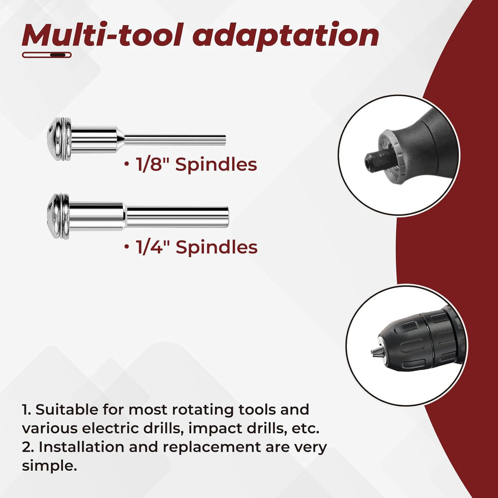 10PCS 1.97" Cut-Off Wheels for Drill,2 Shanks(1/4"+1/8" Mandrel)