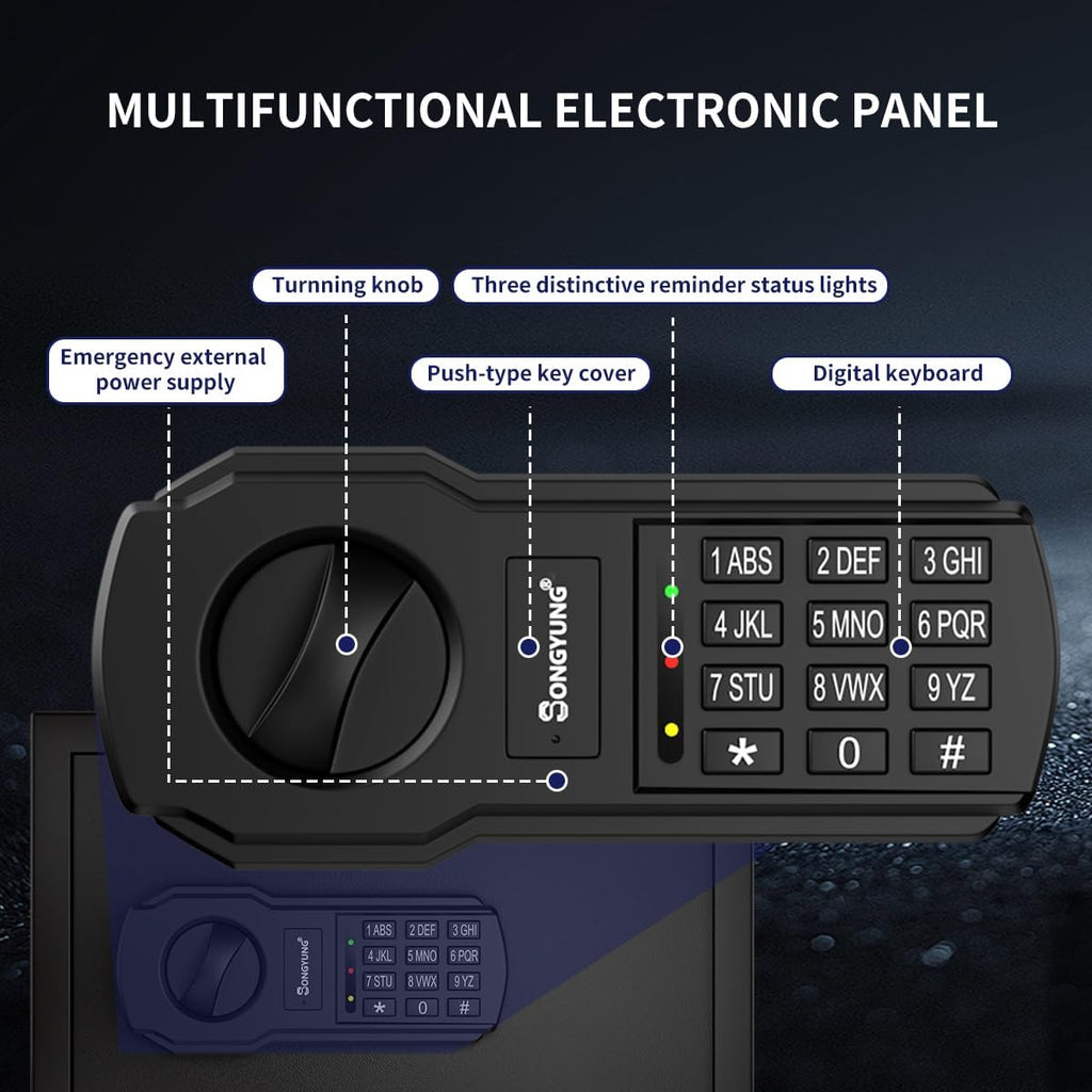60 Keys Cabinet Wall Safe with Sensor Light and Emergency External Power Supply, Electronic Key Safe,Secure Wall