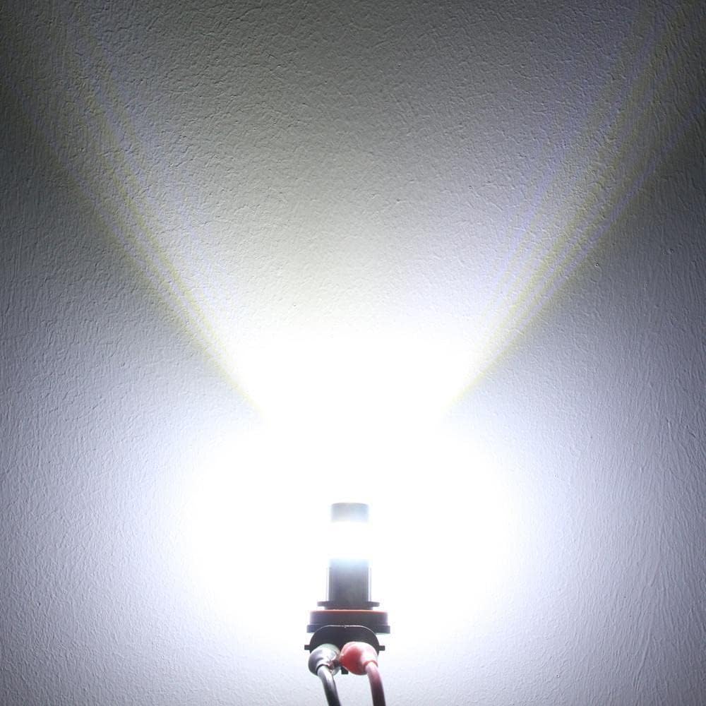 2800lm H8 H11 LED Fog Lights Bulbs, 6500K Xenon White H16 Replacement Xtreme Super Bright COB-72 SMD Cars Trucks