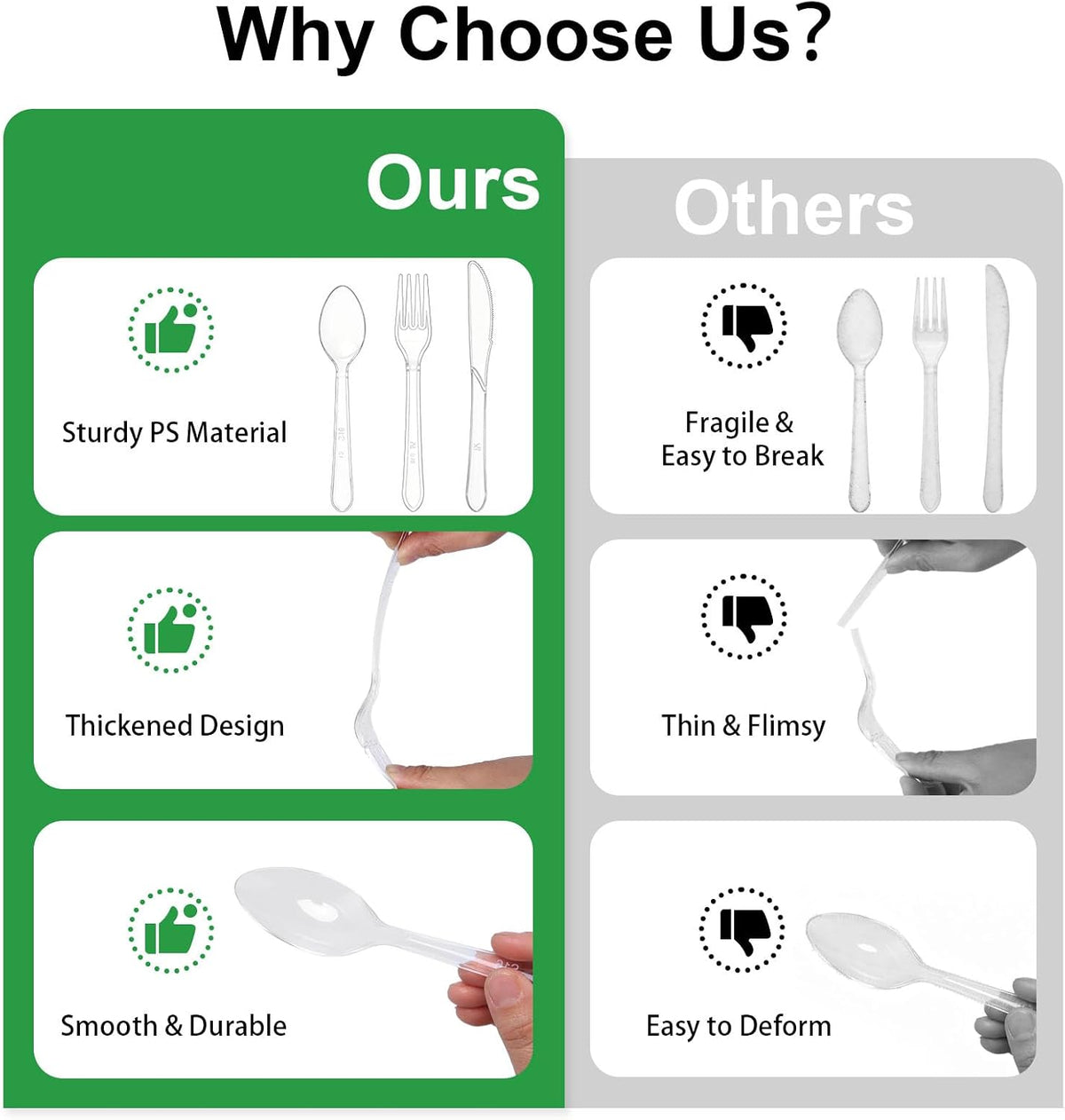360 Count Clear Plastic Silverware Set,Disposable Utensils Plastic