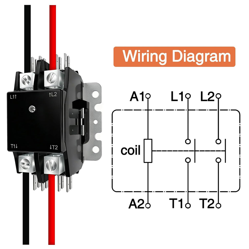 2 Pole FLA 40 Amp 120V Coil AC Contactor HVAC Contactor for Air Conditioner