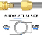 ChillWaves Brass Air Reusable Replacement Fitting,Hose-End Repair Fitting 3/8" ID Hose（3/8" Barb）x 1/4" NPT Rigid(10-PACK)