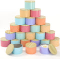 36 Pcs 8 oz Colorful Candle Tins Jars with Lids for Candle Making | Candle Container with Wood Grain Lids, DIY